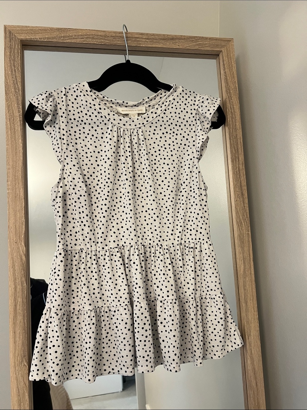 White Polka Dot Ruffle Tiered Dress